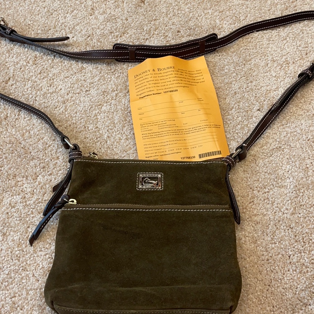 Dooney and Bourke brown suede crossbody bag